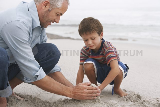 Vater Sohn Strand